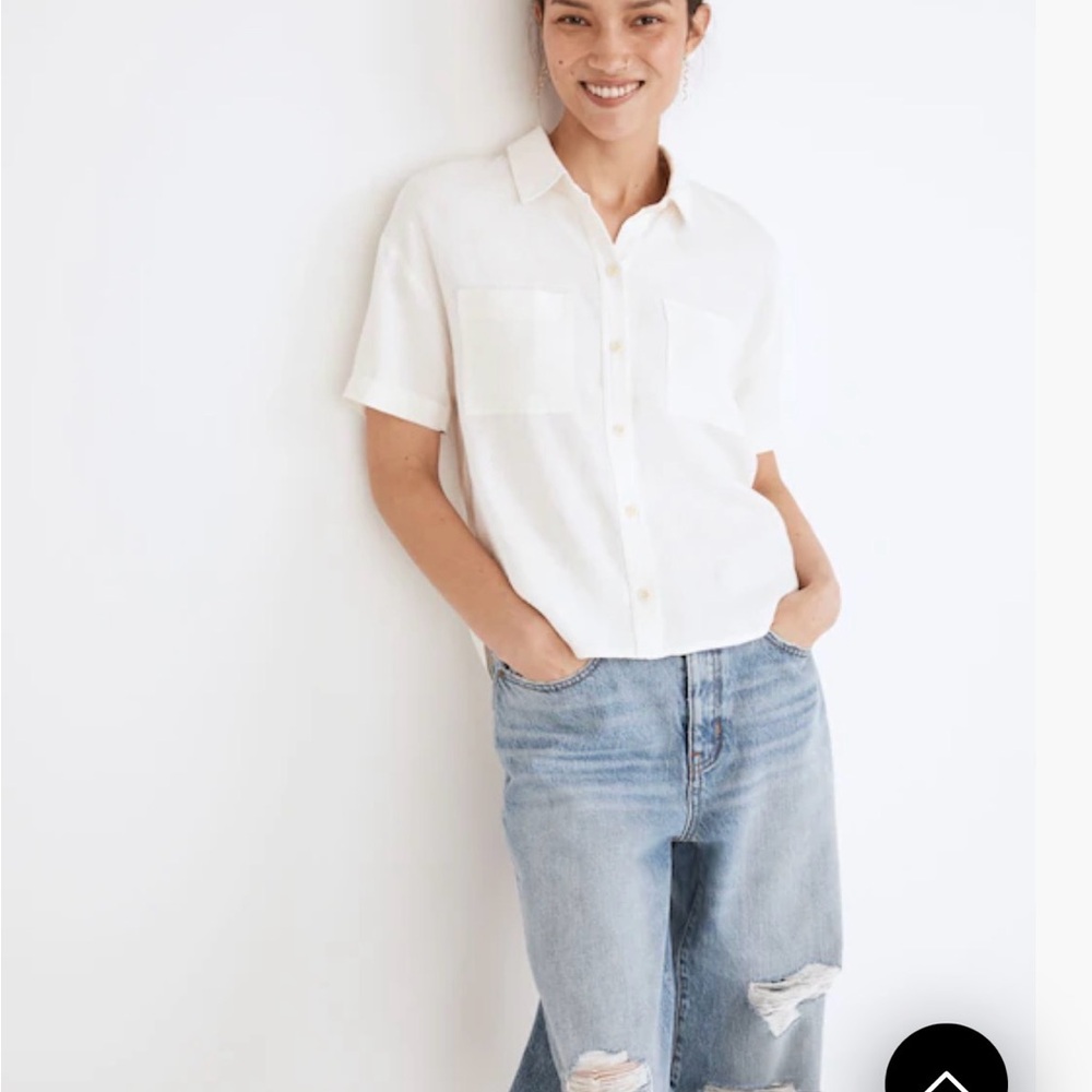 Madewell Off-White Textured Shirt